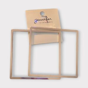 Jennifer & Company Large Silvertone Square Pierced Earrings